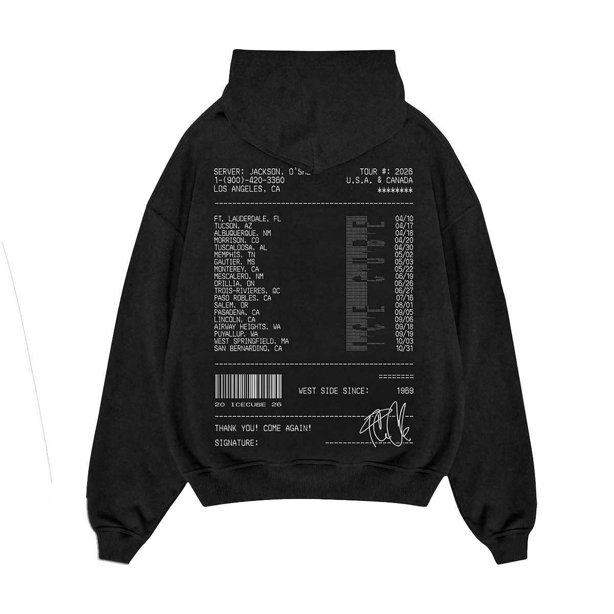 2026 Receipt Tour Hoodie