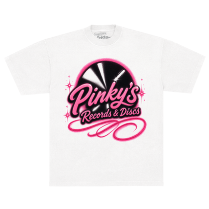 Pinky's Records & Discs Tee - White