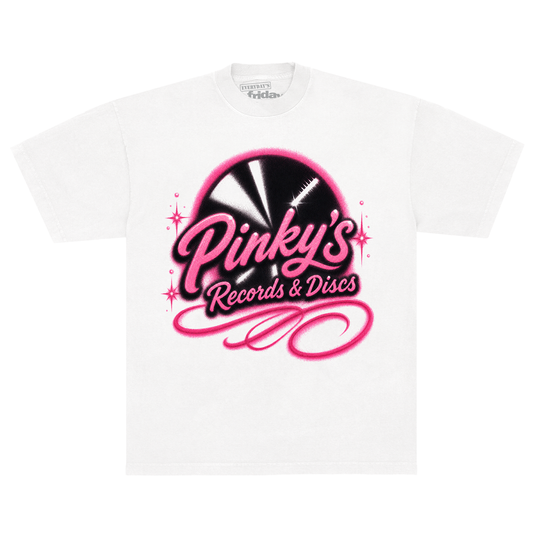 Pinky's Records & Discs Tee - White