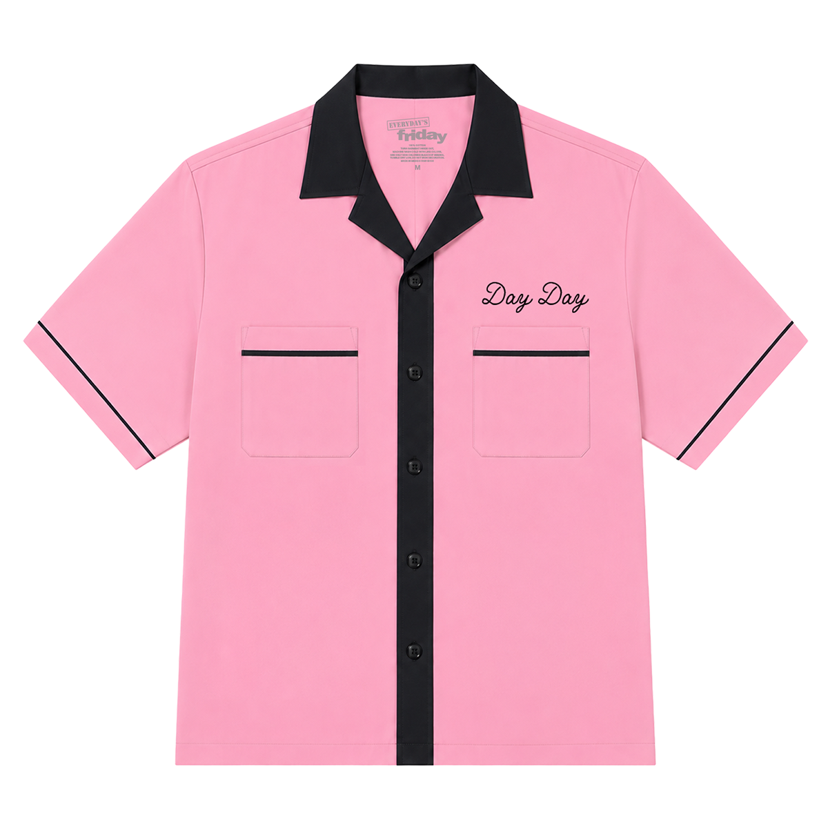 Pinky's Records & Discs Bowling Shirt - Pink