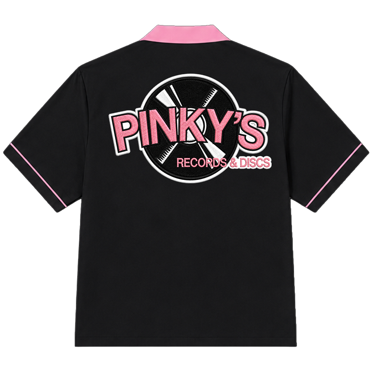Pinky's Records & Discs Bowling Shirt - Black