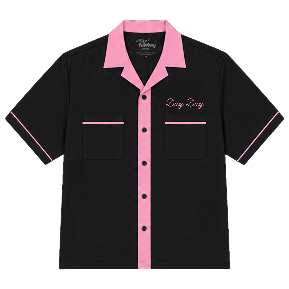 Pinky's Records & Discs Bowling Shirt - Black
