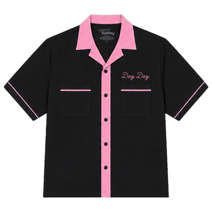 Pinky's Records & Discs Bowling Shirt - Black